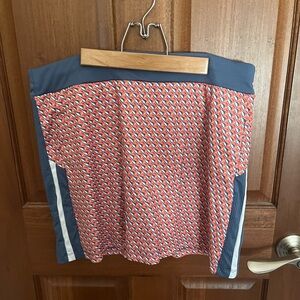 PGA TOUR women’s golf skirt. Size large. Orange and blue pattern. Worn once